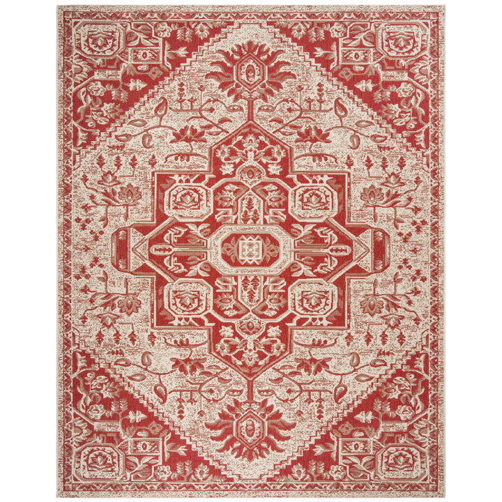 SAFAVIEH Indoor Outdoor BHS138Q Beach House Red / Creme Rug Image 4