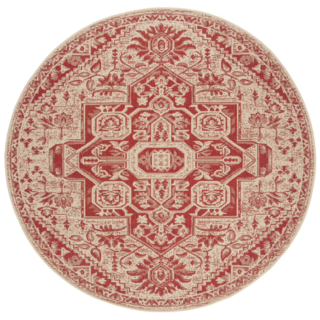 SAFAVIEH Indoor Outdoor BHS138Q Beach House Red / Creme Rug Image 5