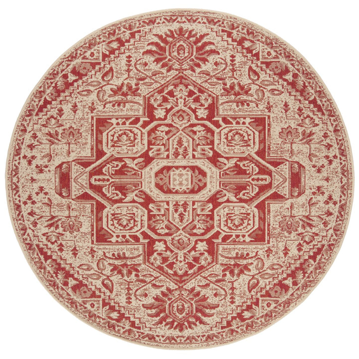 SAFAVIEH Indoor Outdoor BHS138Q Beach House Red / Creme Rug Image 1