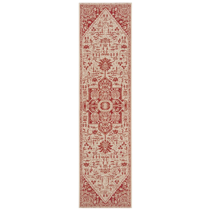 SAFAVIEH Indoor Outdoor BHS138Q Beach House Red / Creme Rug Image 1
