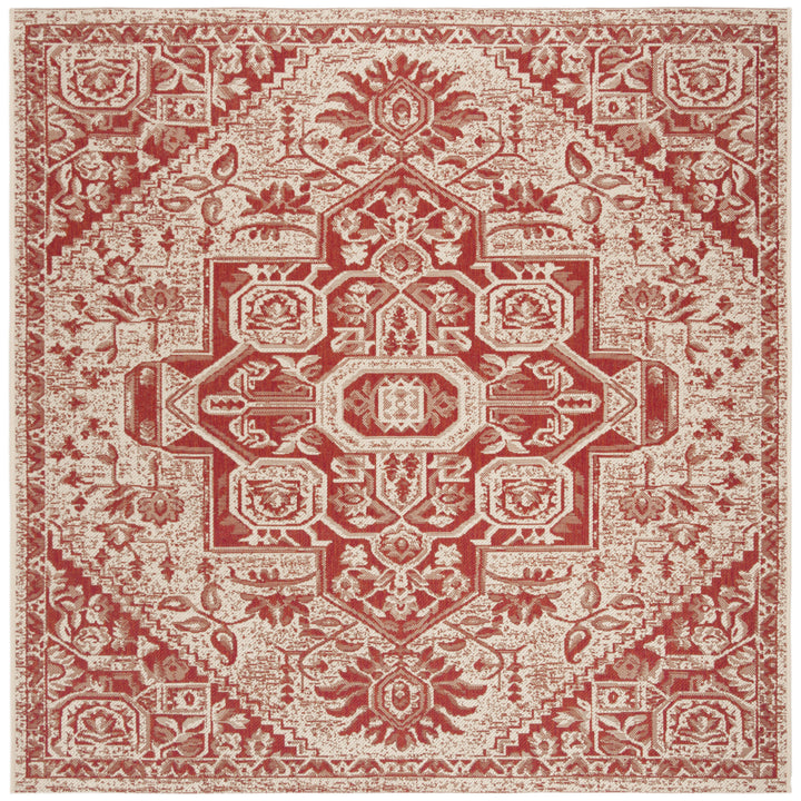 SAFAVIEH Indoor Outdoor BHS138Q Beach House Red / Creme Rug Image 7