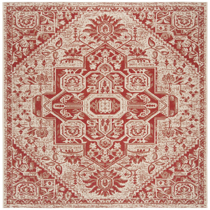 SAFAVIEH Indoor Outdoor BHS138Q Beach House Red / Creme Rug Image 1