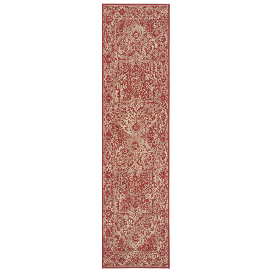 SAFAVIEH Indoor Outdoor BHS139Q Beach House Red / Creme Rug Image 2