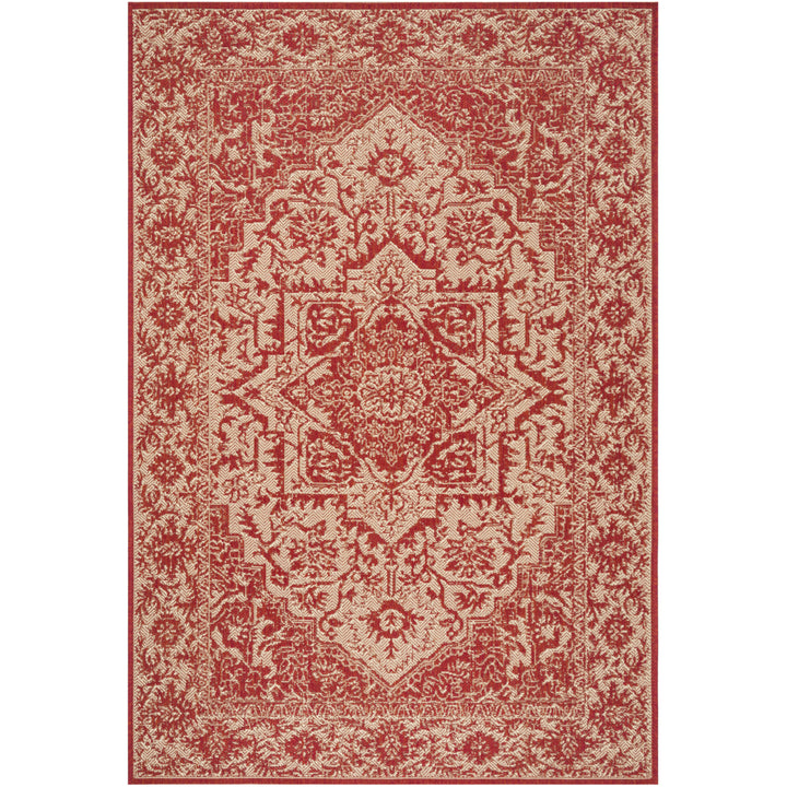SAFAVIEH Indoor Outdoor BHS139Q Beach House Red / Creme Rug Image 3