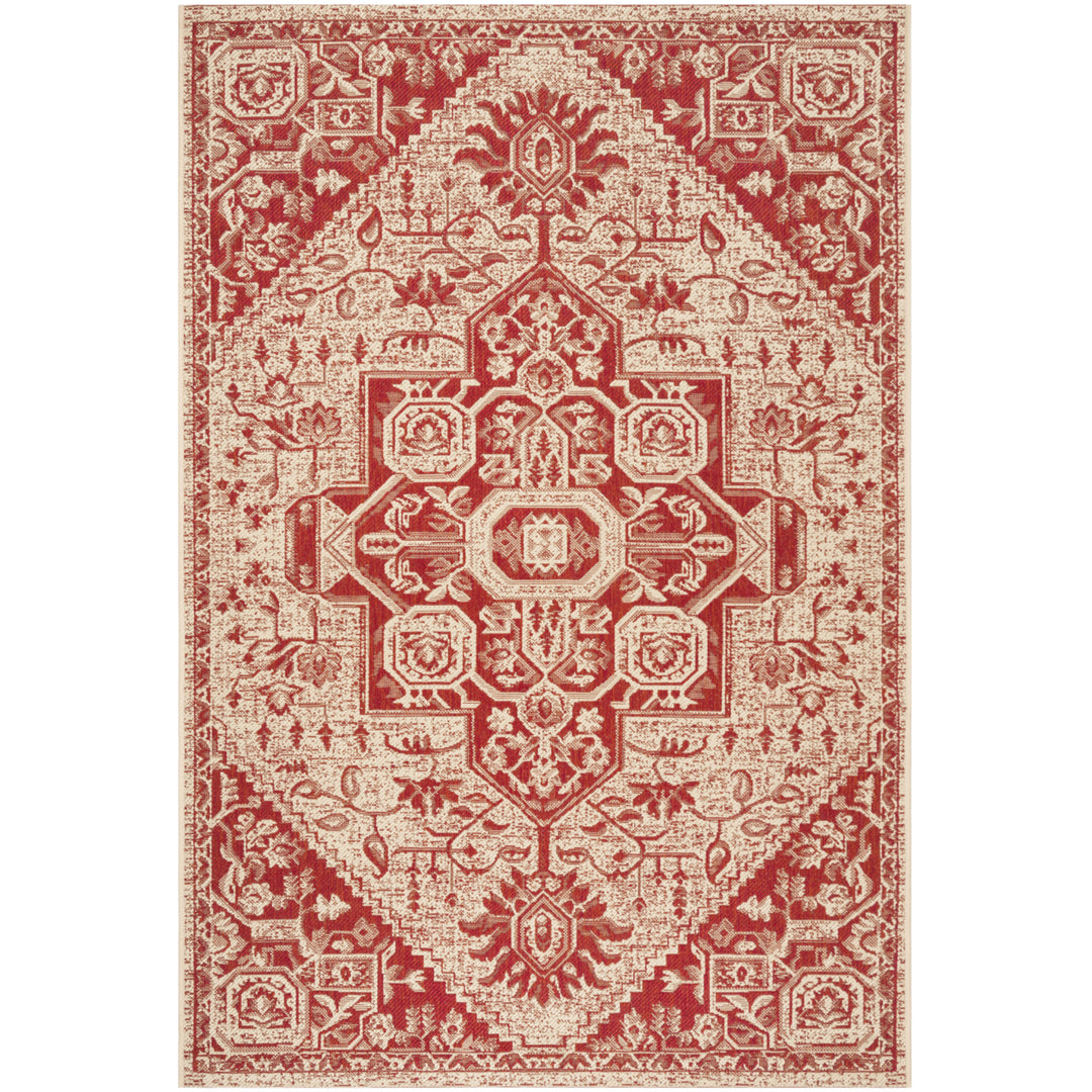 SAFAVIEH Indoor Outdoor BHS138Q Beach House Red / Creme Rug Image 10
