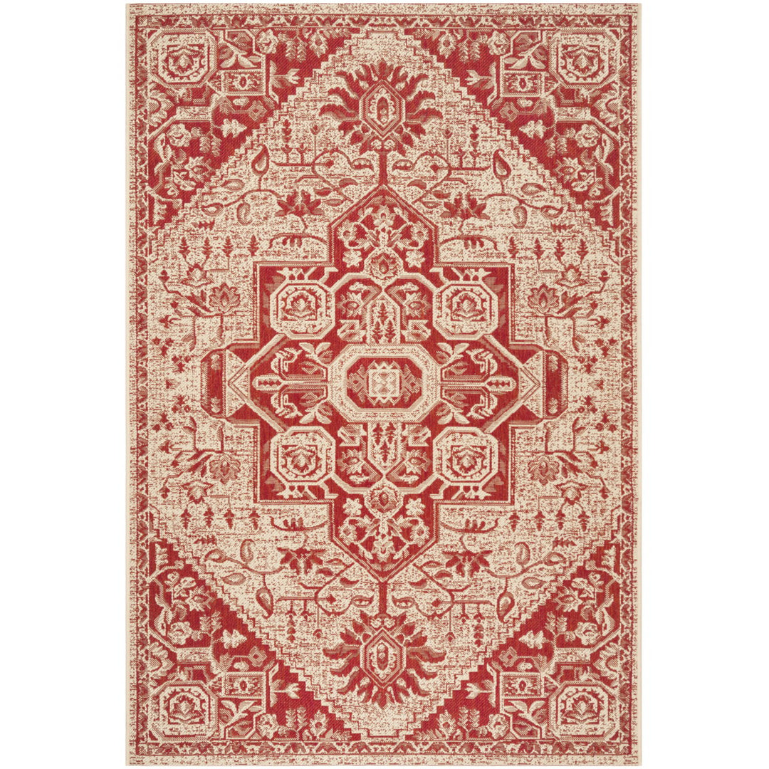 SAFAVIEH Indoor Outdoor BHS138Q Beach House Red / Creme Rug Image 1