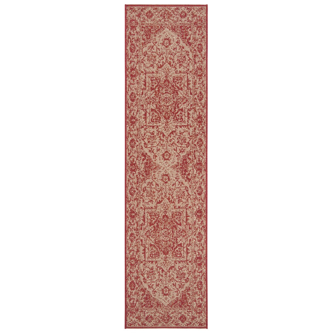 SAFAVIEH Indoor Outdoor BHS139Q Beach House Red / Creme Rug Image 4