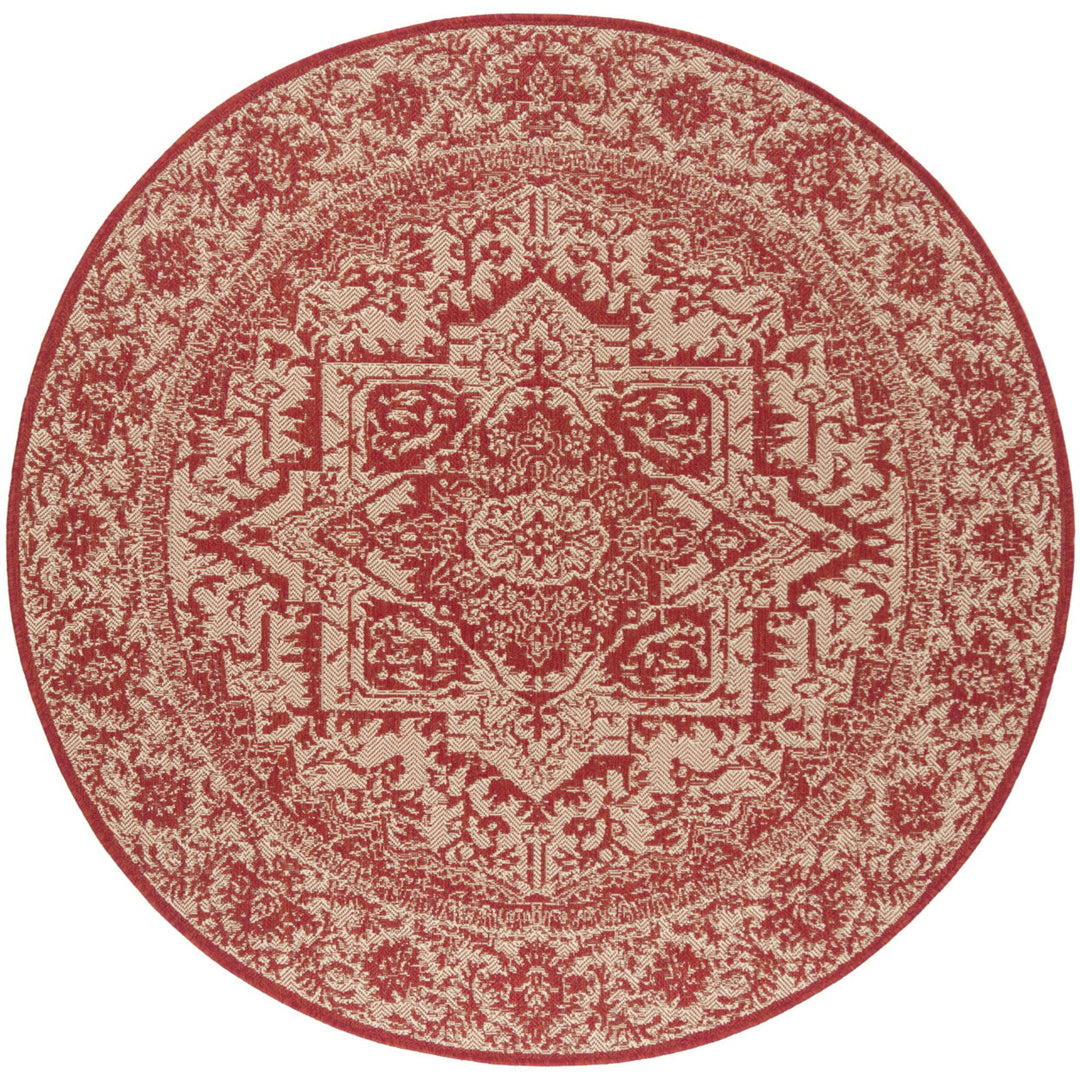 SAFAVIEH Indoor Outdoor BHS139Q Beach House Red / Creme Rug Image 6