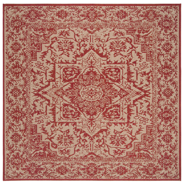 SAFAVIEH Indoor Outdoor BHS139Q Beach House Red / Creme Rug Image 7