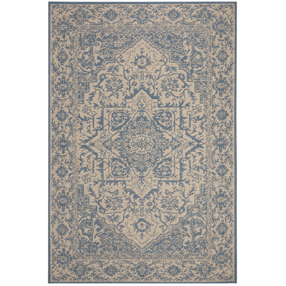 SAFAVIEH Indoor Outdoor BHS139N Beach House Cream / Blue Rug Image 1