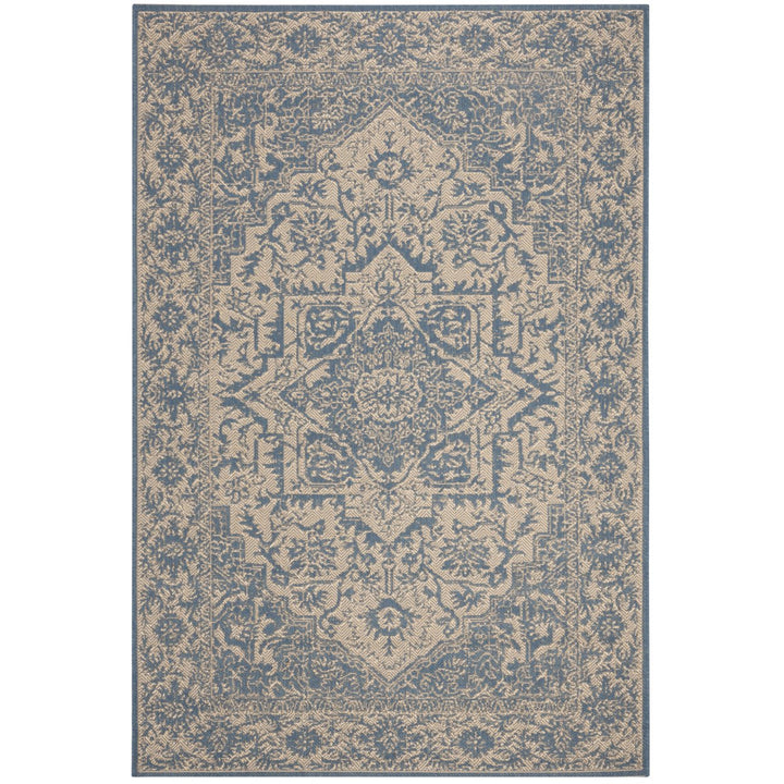 SAFAVIEH Indoor Outdoor BHS139N Beach House Cream / Blue Rug Image 1