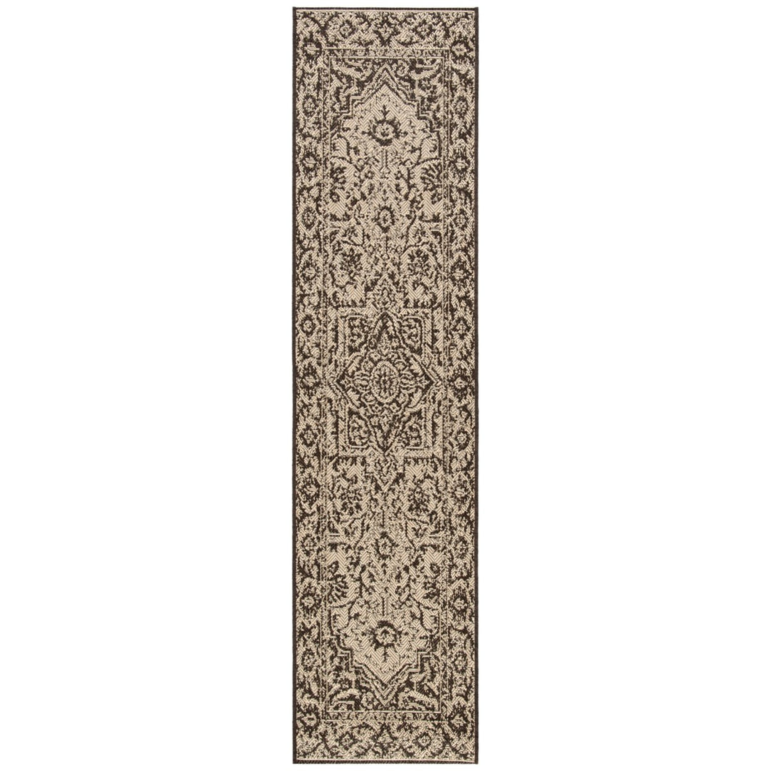 SAFAVIEH Indoor Outdoor BHS139U Beach House Creme / Brown Rug Image 1