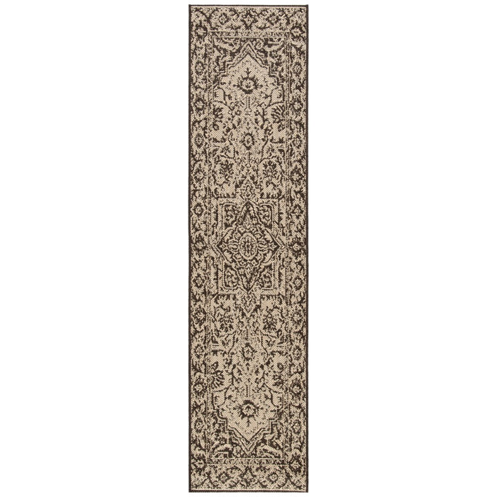 SAFAVIEH Indoor Outdoor BHS139U Beach House Creme / Brown Rug Image 1