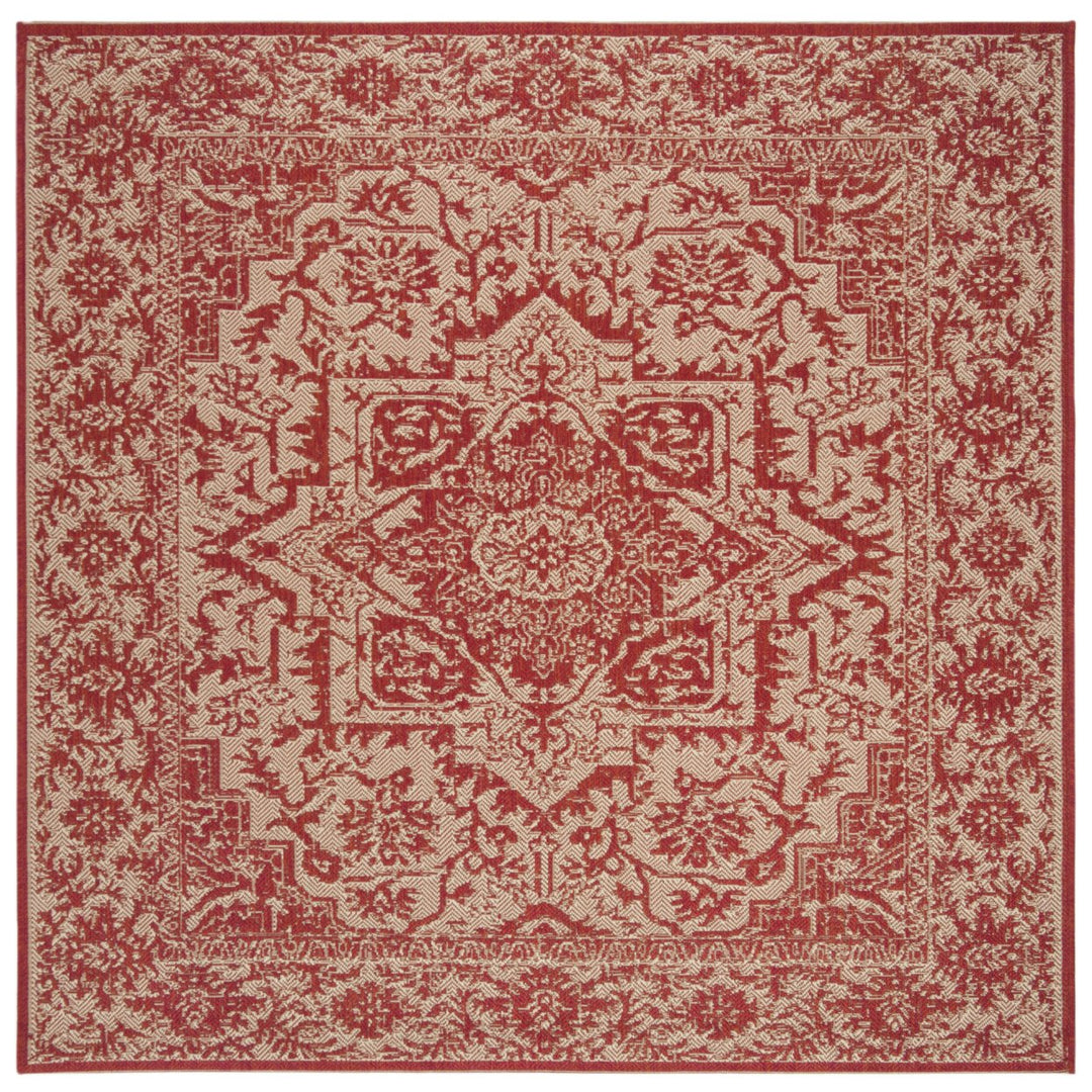 SAFAVIEH Indoor Outdoor BHS139Q Beach House Red / Creme Rug Image 9