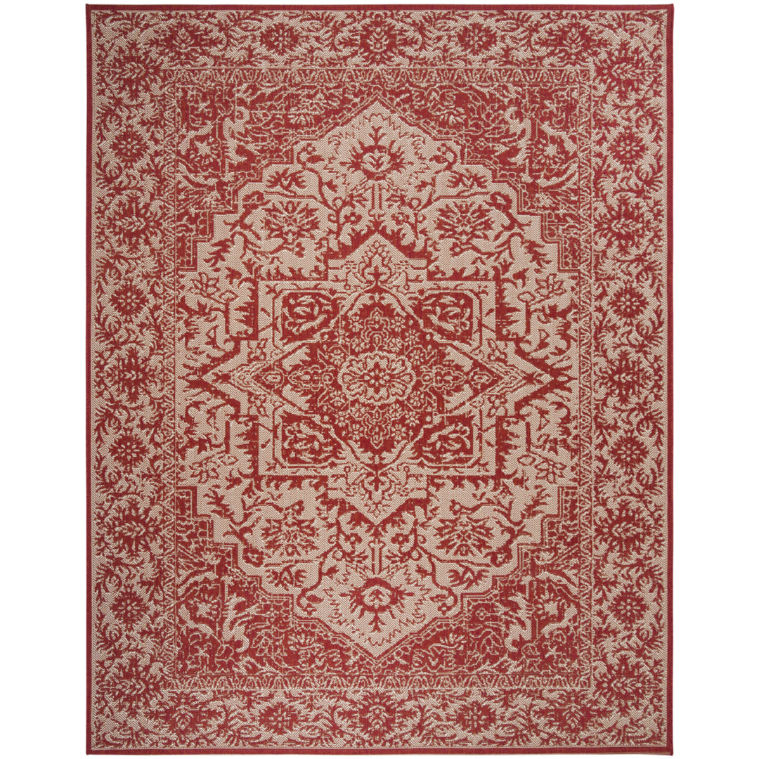 SAFAVIEH Indoor Outdoor BHS139Q Beach House Red / Creme Rug Image 10