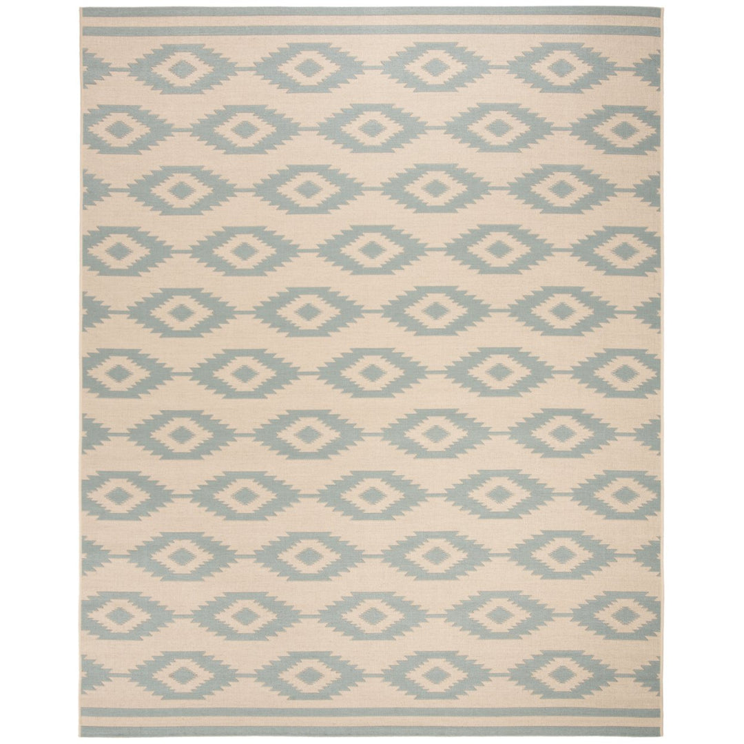 SAFAVIEH Indoor Outdoor BHS171L Beach House Cream / Aqua Rug Image 1