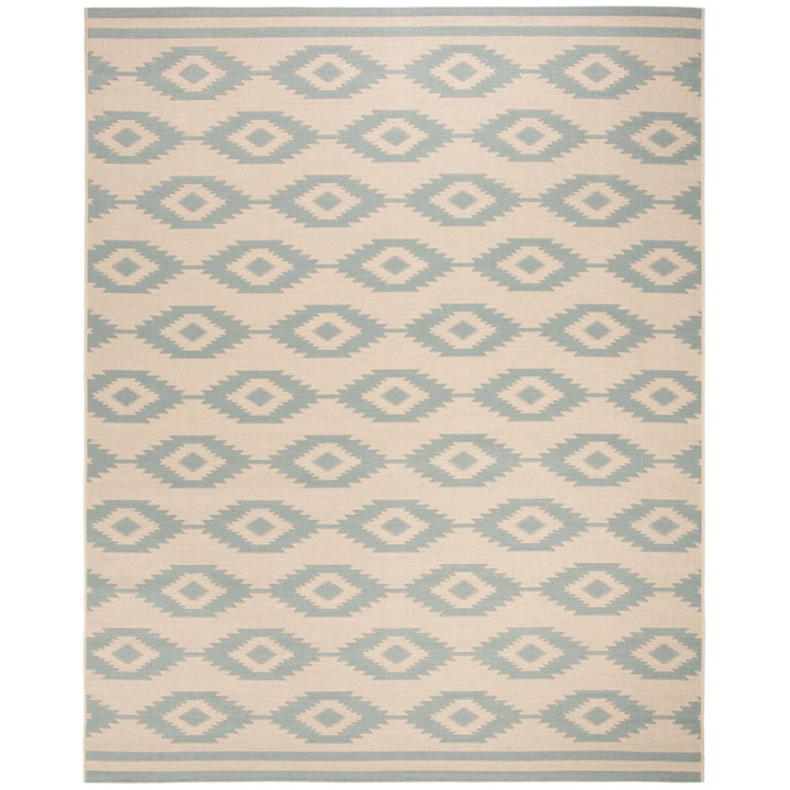 SAFAVIEH Indoor Outdoor BHS171L Beach House Cream / Aqua Rug Image 1