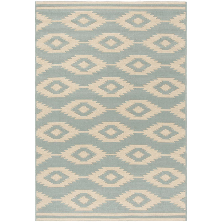 SAFAVIEH Indoor Outdoor BHS171L Beach House Cream / Aqua Rug Image 1