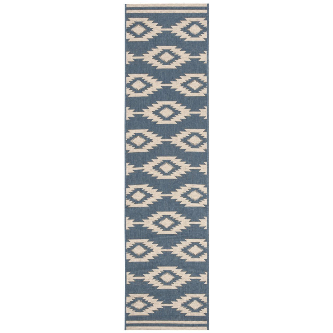 SAFAVIEH Indoor Outdoor BHS171N Beach House Cream / Blue Rug Image 1