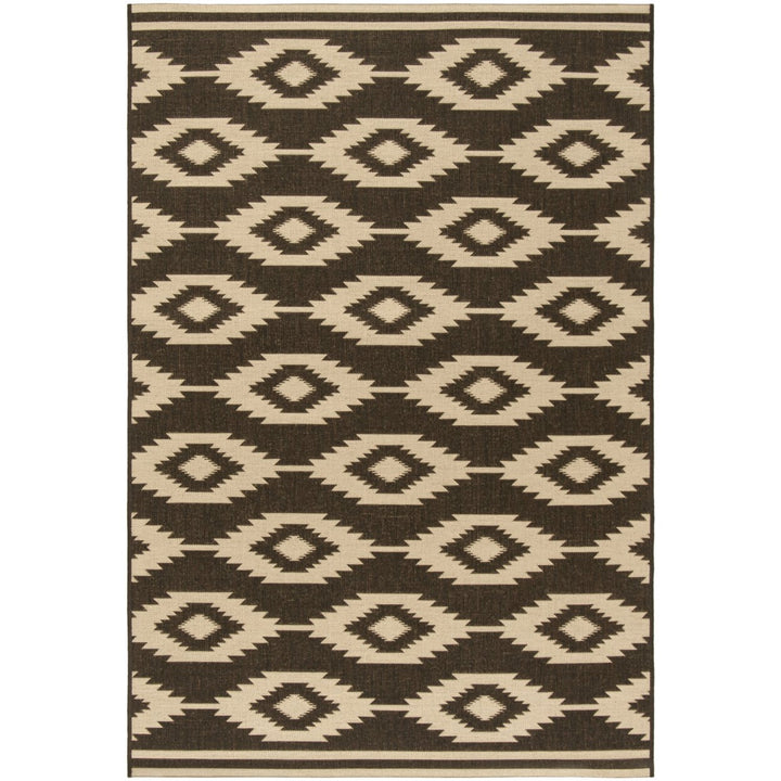 SAFAVIEH Indoor Outdoor BHS171U Beach House Creme / Brown Rug Image 1