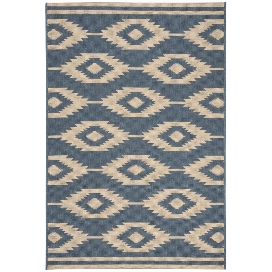 SAFAVIEH Indoor Outdoor BHS171N Beach House Cream / Blue Rug Image 1