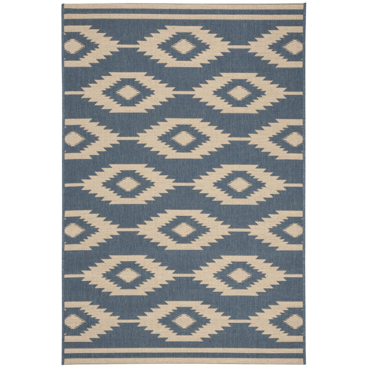 SAFAVIEH Indoor Outdoor BHS171N Beach House Cream / Blue Rug Image 1