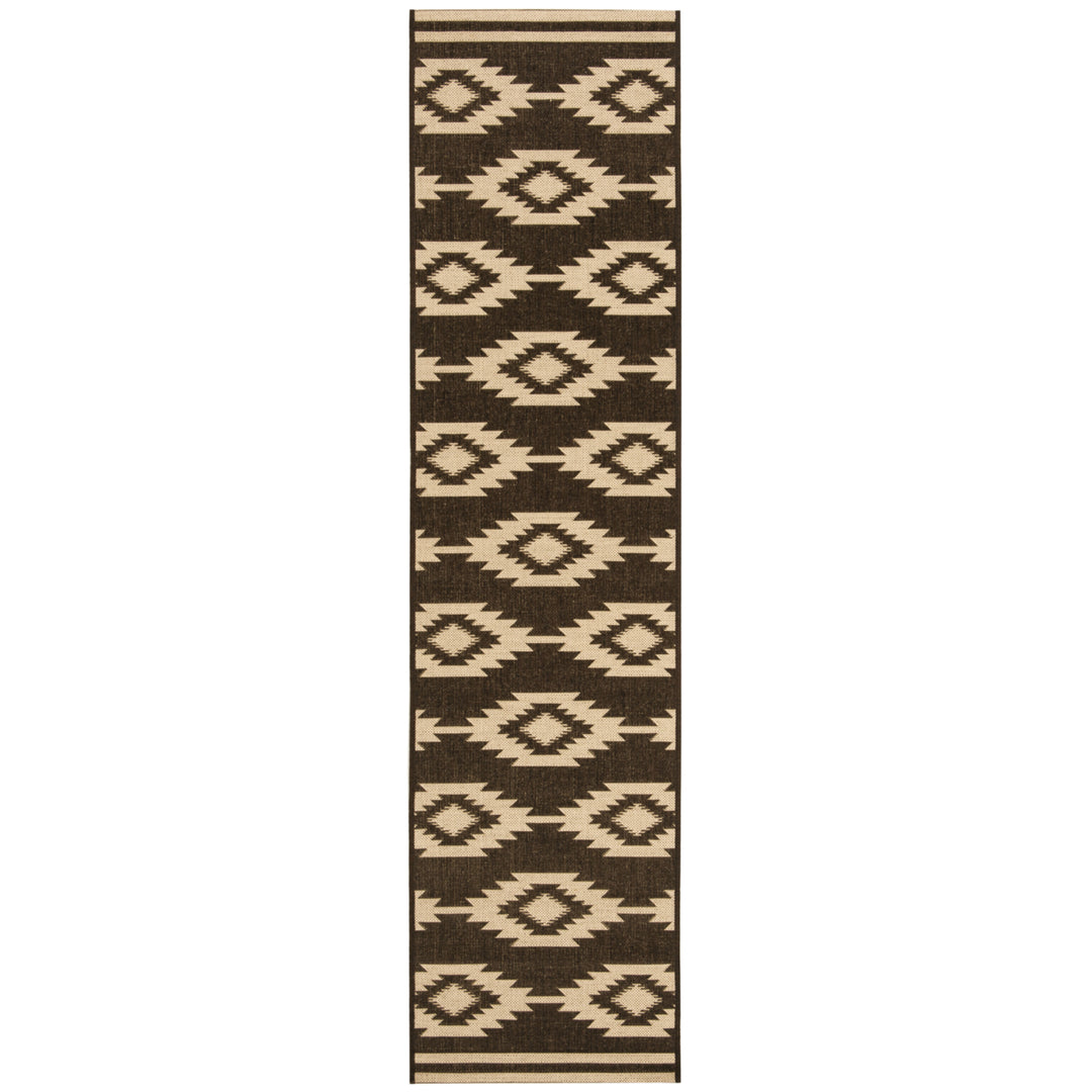 SAFAVIEH Indoor Outdoor BHS171U Beach House Creme / Brown Rug Image 1