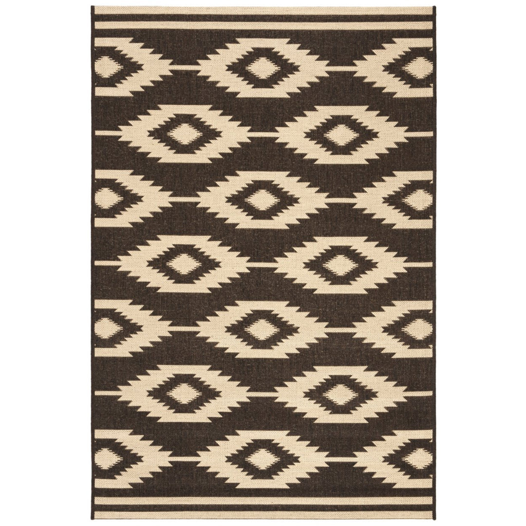 SAFAVIEH Indoor Outdoor BHS171U Beach House Creme / Brown Rug Image 1