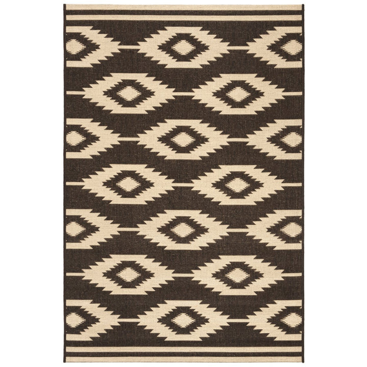 SAFAVIEH Indoor Outdoor BHS171U Beach House Creme / Brown Rug Image 1