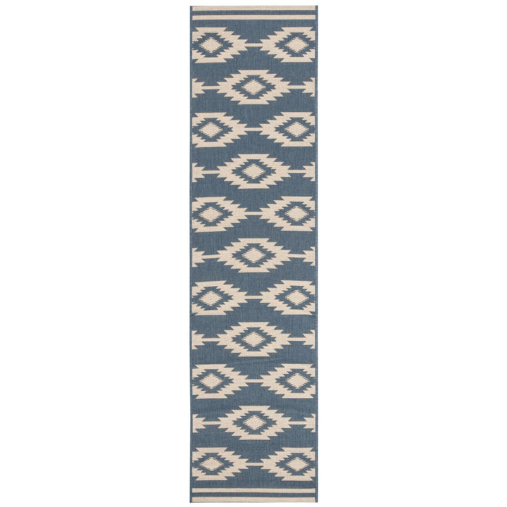 SAFAVIEH Indoor Outdoor BHS171N Beach House Cream / Blue Rug Image 1