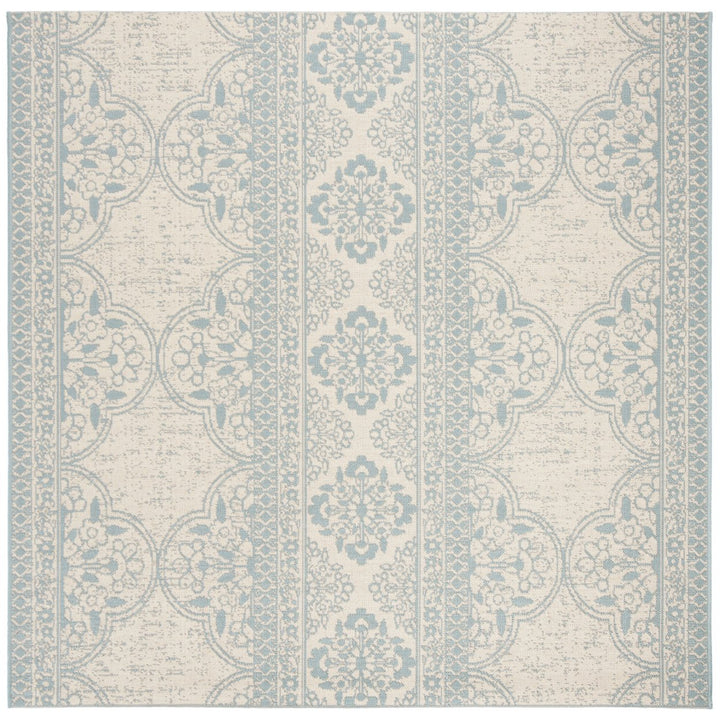 SAFAVIEH Indoor Outdoor BHS174K Beach House Aqua / Cream Rug Image 1