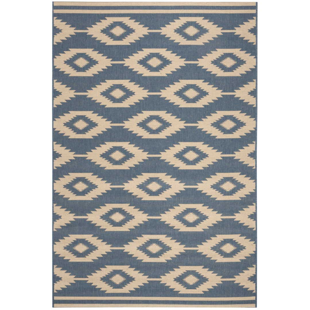 SAFAVIEH Indoor Outdoor BHS171N Beach House Cream / Blue Rug Image 1