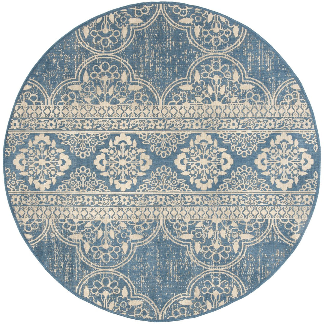 SAFAVIEH Indoor Outdoor BHS174N Beach House Cream / Blue Rug Image 1