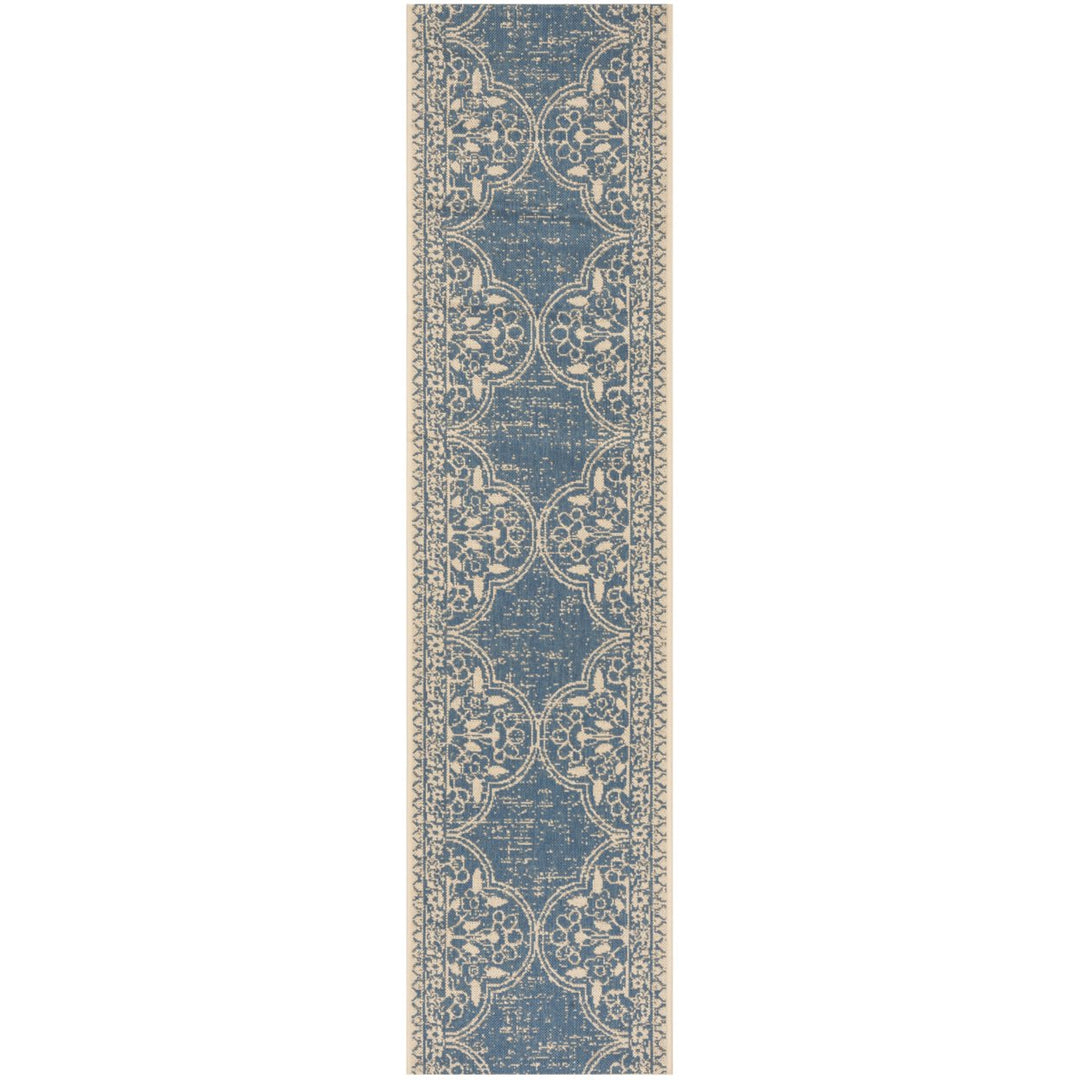 SAFAVIEH Indoor Outdoor BHS174N Beach House Cream / Blue Rug Image 1