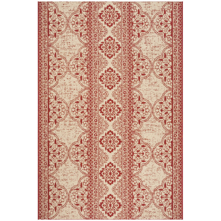 SAFAVIEH Indoor Outdoor BHS174Q Beach House Red / Creme Rug Image 3