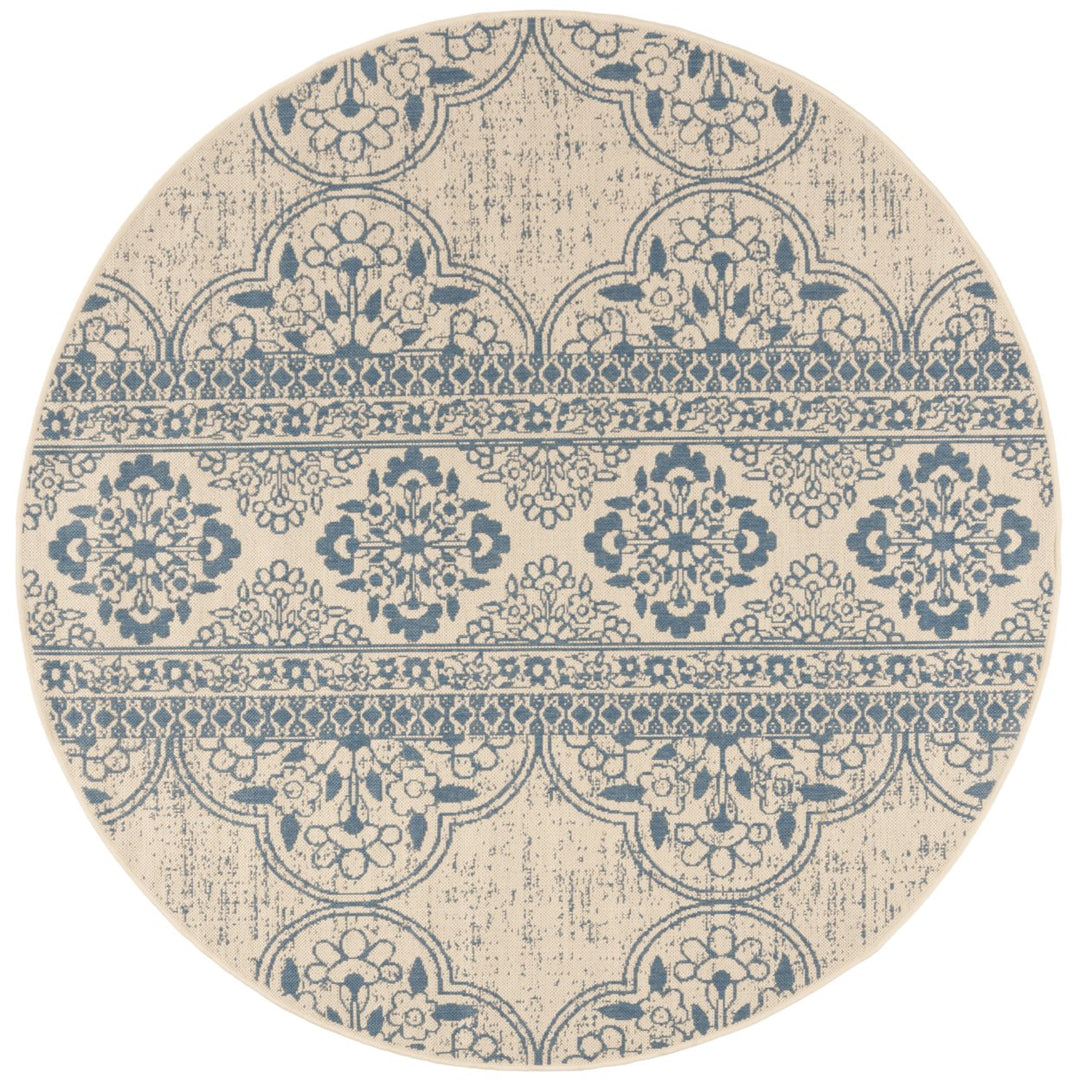 SAFAVIEH Indoor Outdoor BHS174M Beach House Blue / Creme Rug Image 1