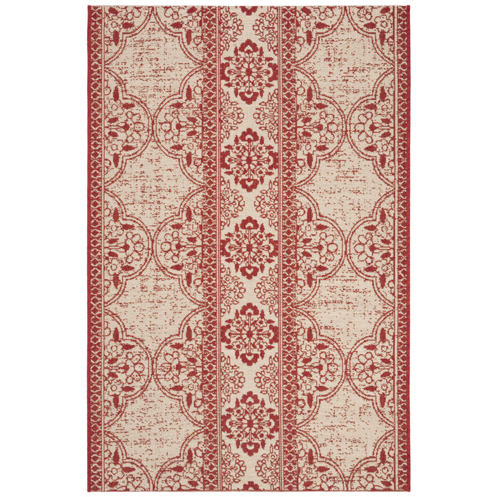 SAFAVIEH Indoor Outdoor BHS174Q Beach House Red / Creme Rug Image 5