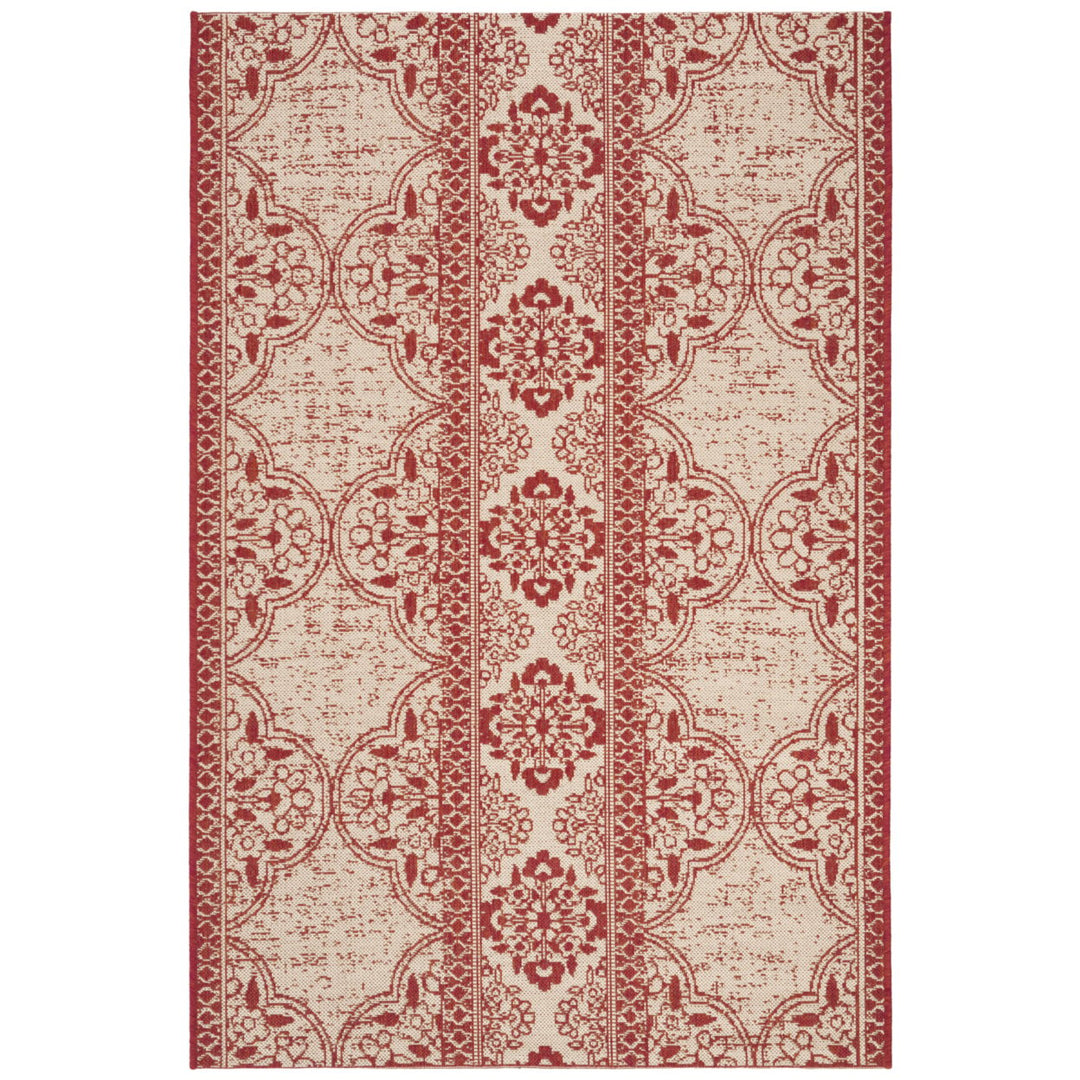 SAFAVIEH Indoor Outdoor BHS174Q Beach House Red / Creme Rug Image 1