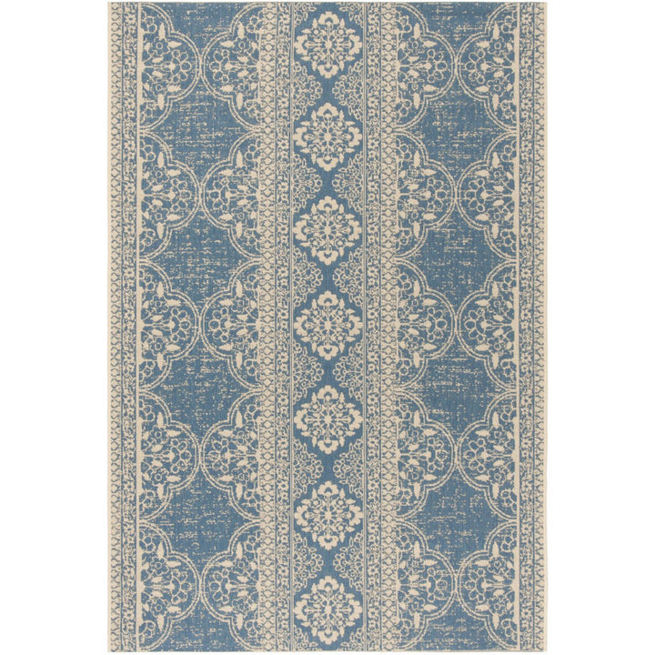 SAFAVIEH Indoor Outdoor BHS174N Beach House Cream / Blue Rug Image 1