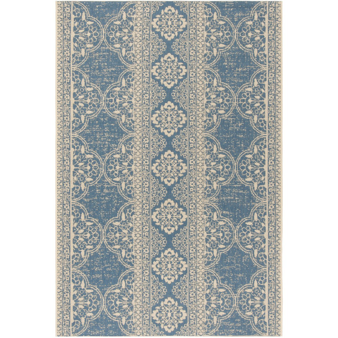 SAFAVIEH Indoor Outdoor BHS174N Beach House Cream / Blue Rug Image 1