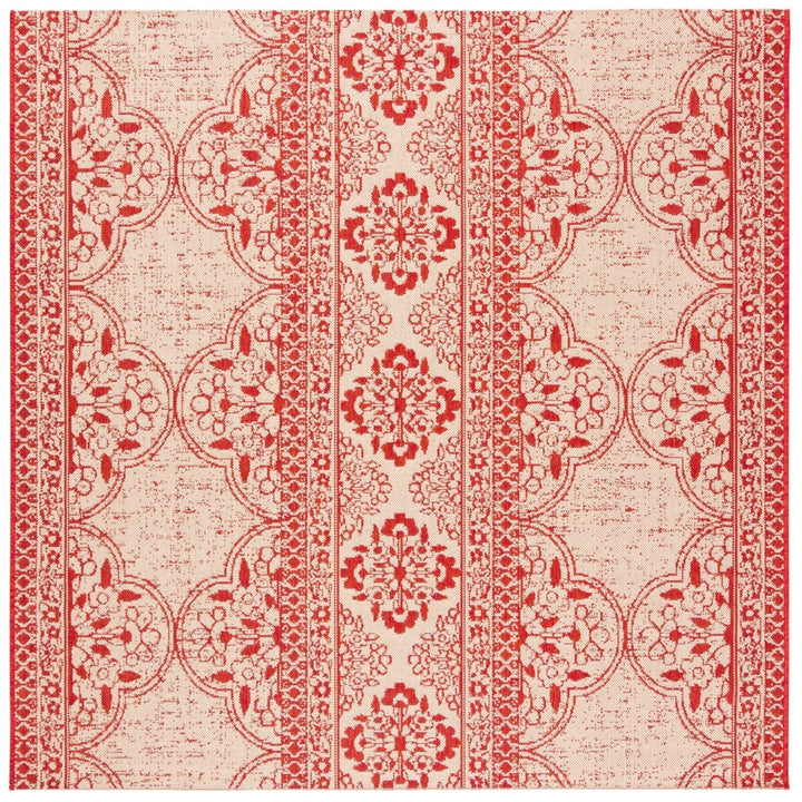 SAFAVIEH Indoor Outdoor BHS174Q Beach House Red / Creme Rug Image 7