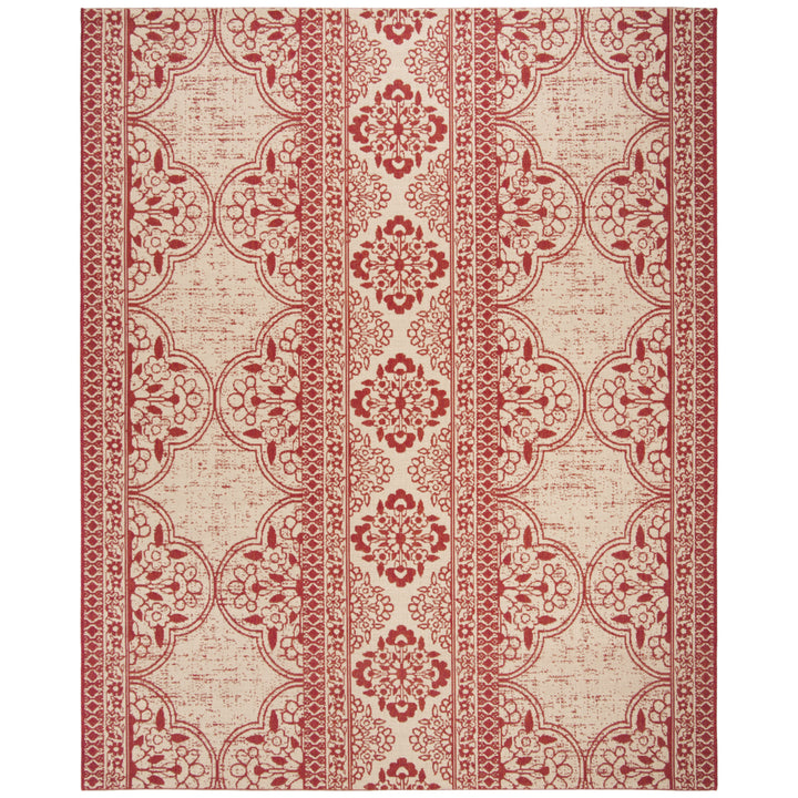 SAFAVIEH Indoor Outdoor BHS174Q Beach House Red / Creme Rug Image 8
