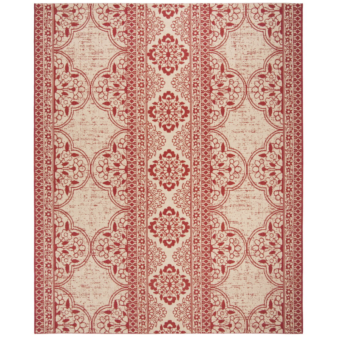 SAFAVIEH Indoor Outdoor BHS174Q Beach House Red / Creme Rug Image 1