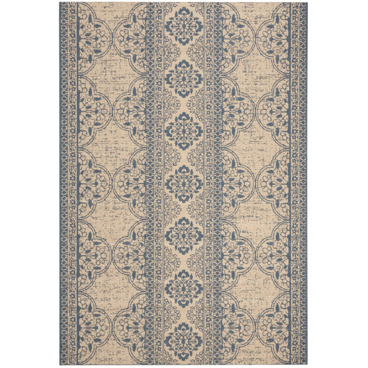 SAFAVIEH Indoor Outdoor BHS174M Beach House Blue / Creme Rug Image 1