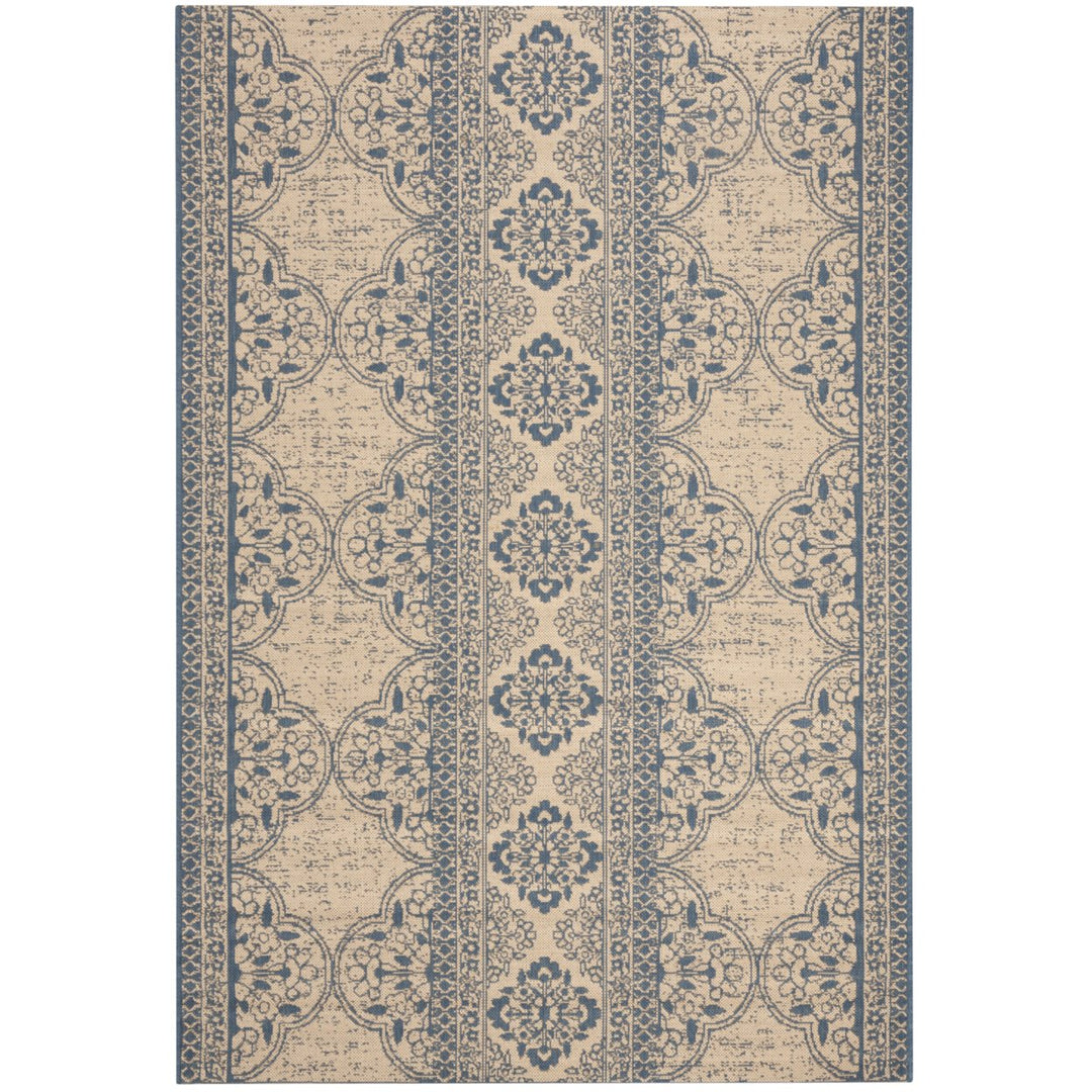 SAFAVIEH Indoor Outdoor BHS174M Beach House Blue / Creme Rug Image 1