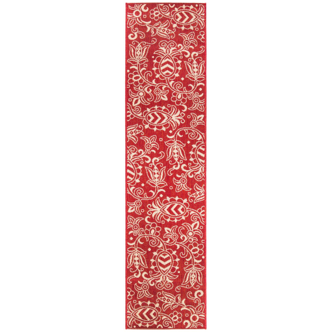 SAFAVIEH Indoor Outdoor BHS246Q Beach House Red / Beige Rug Image 1