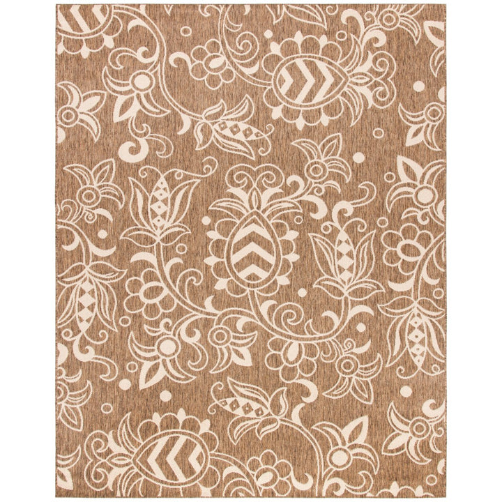 SAFAVIEH Indoor Outdoor BHS246T Beach House Brown / Beige Rug Image 1