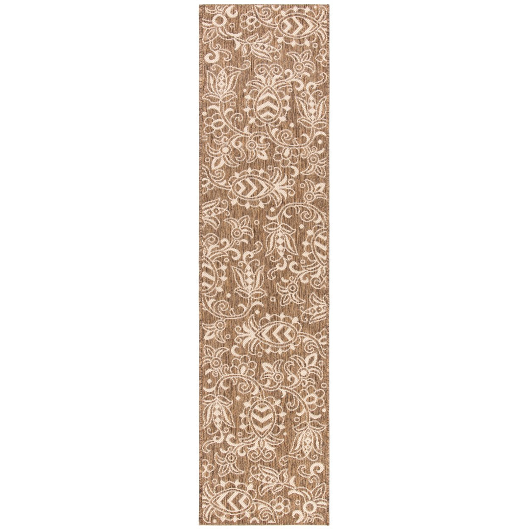 SAFAVIEH Indoor Outdoor BHS246T Beach House Brown / Beige Rug Image 1