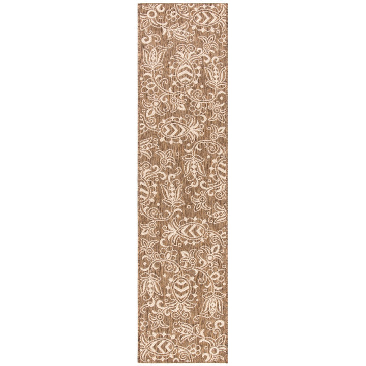 SAFAVIEH Indoor Outdoor BHS246T Beach House Brown / Beige Rug Image 1