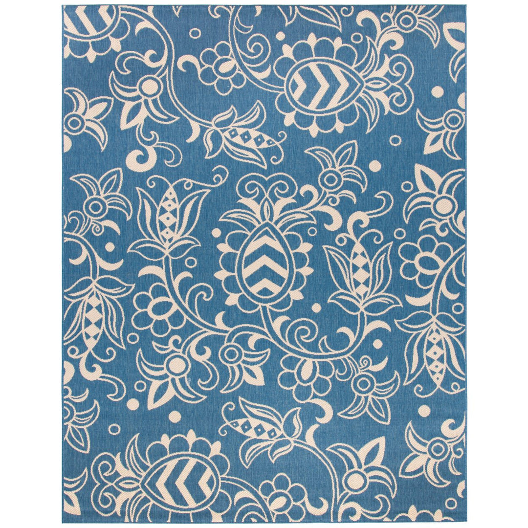 SAFAVIEH Indoor Outdoor BHS246M Beach House Blue / Beige Rug Image 5